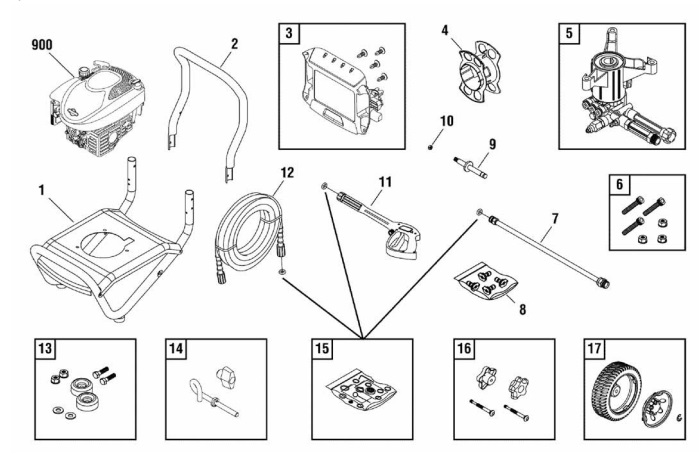 Briggs & Stratton pressure washer model 020537-0 replacement parts, pump breakdown, repair kits, owners manual and upgrade pump.